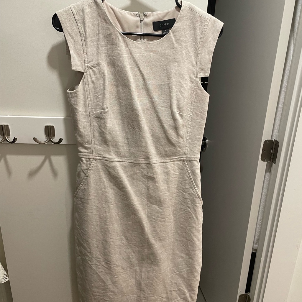 J. Crew Cream Interview Dress Linen